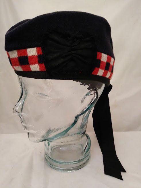 Diced Glengarry pipers bonnet hat