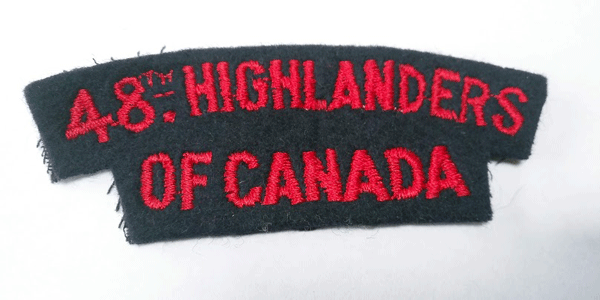 48th Highlanders of Canada shoulder title fabric 48th Highlanders of Canada shoulder title fabric