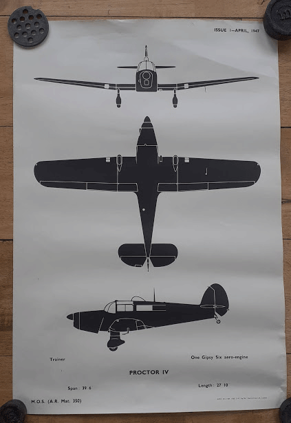aircraft sillouette identification poster PROCTOR IV 350 aircraft sillouette identification poster PROCTOR IV