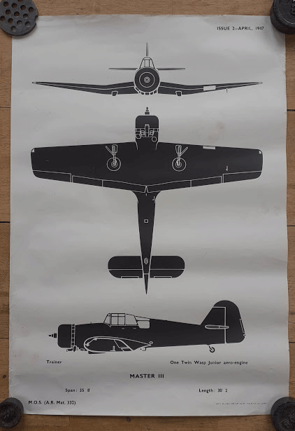 aircraft silhouette identification poster MASTER III 332 aircraft silhouette identification poster MASTER III