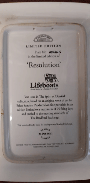 Davenport Limited Edition plate 'Resolution' Davenport Limited Edition plate 'Resolution'