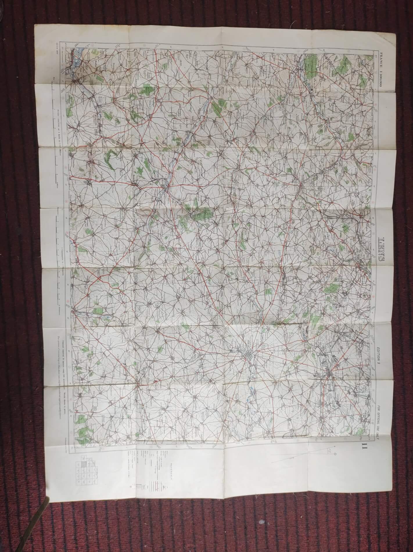 1916 British Officers TRENCH MAP- FRANCE LENS 11 Genuine Edition 2 1916 British Officers TRENCH MAP- FRANCE LENS 11 Genuine Edition 2